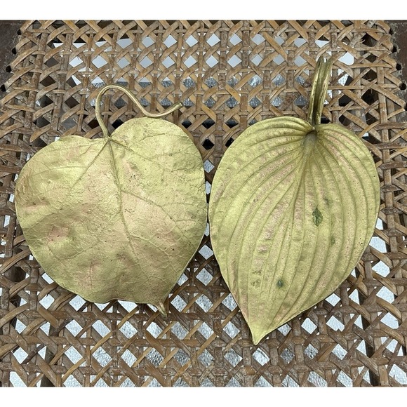Michael Michaud‎ Table Art Catalpa And HostaDish Cast Metal Artist Designed